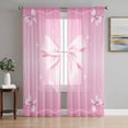 thumbnail image 1 of Valentine's Day Sheer Curtains 108 Inch Length 2 Panels Set Window Treatments, Pink Bowknot Ribbon Modern Mother's Day Rod Pocket Semi Curtains for Living Room/Bedroom/Kitchen Décor, 104"W x 108"L, 1 of 7