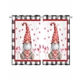 thumbnail image 1 of Valentine's Day Sheer Curtains 45 Inch Length 2 Panels Set for Living Room/Bedroom, Pink Romantic Gnomes Love Heart Black Plaid Kitchen Curtains Grommet Curtains Window Treatments 42"x45"x2, 1 of 7