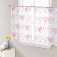 thumbnail image 1 of Valentine's Day Sheer Curtains 45 Inch Length 2 Panels Set Window Treatments, Valentines Pink Love Heart Romantic Rod Pocket Semi Curtains for Living Room/Bedroom/Kitchen Décor, 104"W x 45"L, 1 of 7