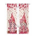 thumbnail image 1 of Valentine's Day Sheer Curtains 84 Inch Length 2 Panels Set for Living Room/Bedroom, Pink Gnomes Love Roses Romantic Beige Kitchen Curtains Grommet Semi-Sheer Curtains Window Treatments 42"x84"x2, 1 of 7