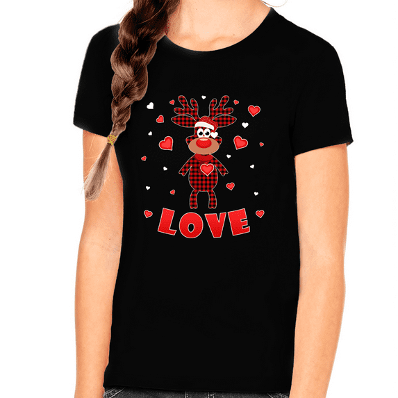 Girls Valentines Day Shirt Kids Plaid Valentine's Day Shirts for Girls Valentines Day Gifts for Girls