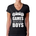 thumbnail image 1 of Valentine's Day Shirt for Her Games Before Boys Sarcastic Anti Valentine Women T-Shirt Geek Gifts Novelty V Neck Tee, 1 of 4