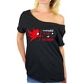 thumbnail image 1 of Valentine's Day Shirt for Women Cupid in Mask My Valentine 2021 Women Tees Graphic Off Shoulder T-Shirt Gifts for Her, 1 of 4