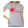 thumbnail image 1 of Valentine's Day Shirt for Women Cupid in Mask My Valentine 2021 Women Tees Sarcasm Humour Graphic T-Shirt Gifts for Her, 1 of 4