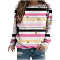 thumbnail image 1 of Valentine's Day Shirt for Women Love Heart Print Long Sleeve Tops Casual Loose Crewneck Sweatshirt Graphic Gift Blouses, 1 of 5
