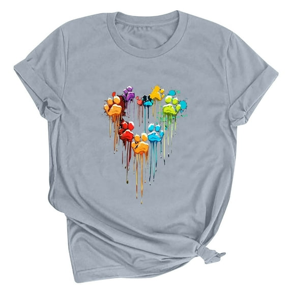 Valentine's Day Shirts for Women Short Sleeve Shirt Cute Love Print Round Neck T-Shirt Tops Summer Comfortable Short Sleeve Pullover Blouses Top