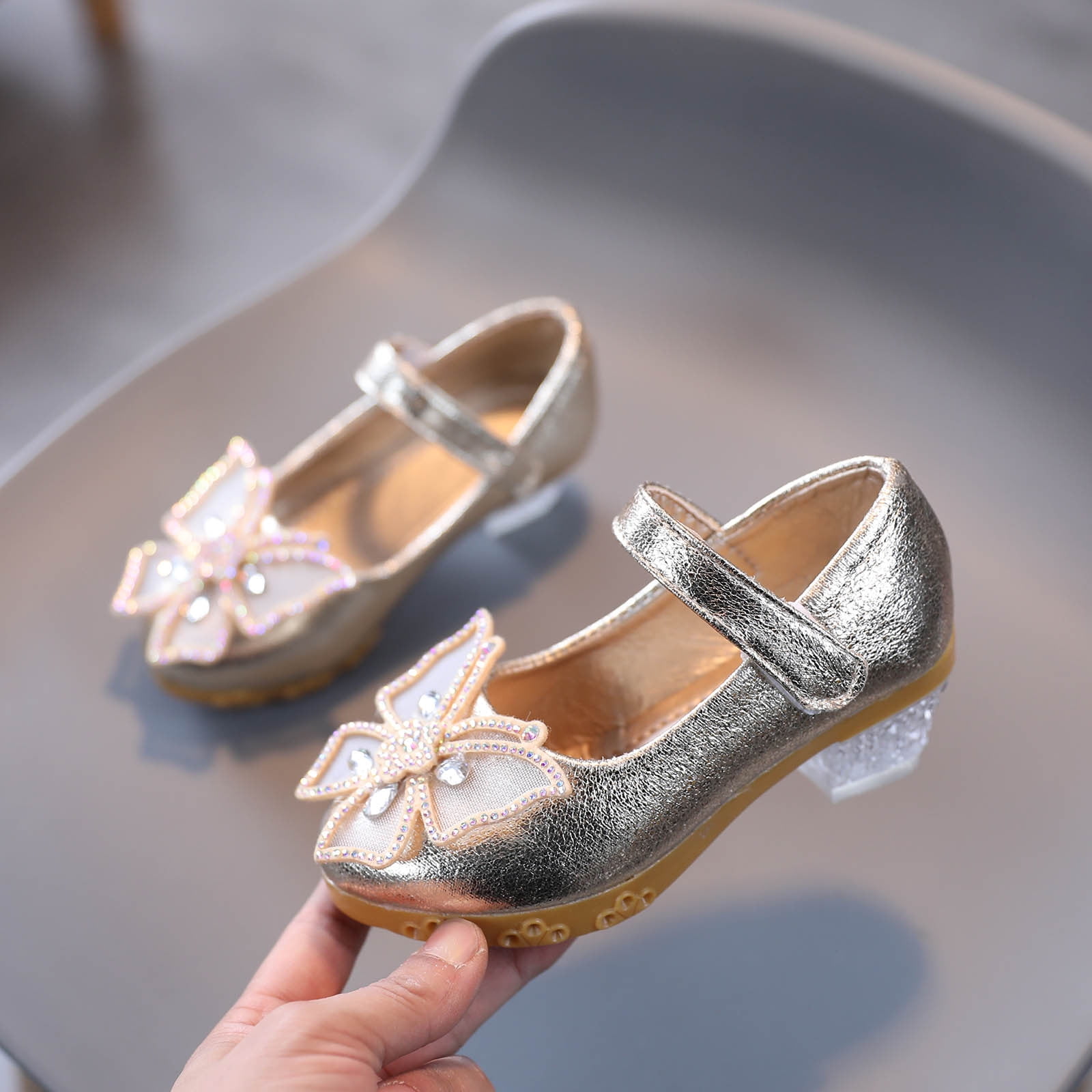 Infant girl gold store shoes