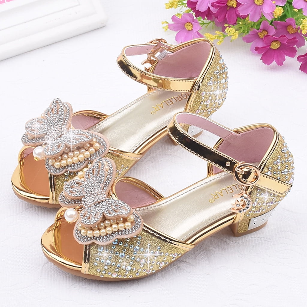 Valentine's Day Shoes Deals Princess Shoes Toddler Girls Dress Shoes  Princess Shoes Sandals Flower Girl Shoes Wedding Party High Heels for Kids,Gold  Sandals For Kids Size 12.5C - Walmart.com