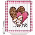 thumbnail image 1 of Valentine''s Day Shower Curtain for Bathroom 72" x 72", Retro Love Heart Pink Buffalo Plaid Shower Curtain with Hooks Polyester Waterproof Home Bathtub Decor, 1 of 6