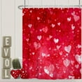 thumbnail image 1 of Valentine''s Day Shower Curtain for Bathroom 72x72 inches Pink Love Hearts Waterproof Fabric Stall RV Bathtub Decor Red Marble Decorations Hotel Room Divider Shower Curtains Set with Hooks, 1 of 6