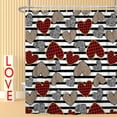 thumbnail image 1 of Valentine''s Day Shower Curtain for Bathroom 72x84 inches Lattice Love Hearts Waterproof Fabric Stall RV Bathtub Black White Stripe Boho Hotel Room Divider Shower Curtains Set with Hooks, 1 of 6
