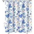 thumbnail image 1 of Valentine''s Day Shower Curtain Blue Love Heart Shower Curtains for Bathroom Decor Balloon Stripe Spot Romantic Bath Curtains Sets for Valentines Day Home Decor Waterproof Extra Long 72" X 84", 1 of 6