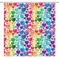 thumbnail image 1 of Valentine''s Day Shower Curtain Colorful Heart Sweet Love Watercolor Romantic Couple Fabric Bathroom Home Curtain Decor with Hooks,Red Blue Purple, 1 of 6