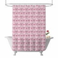 thumbnail image 1 of Valentine's Day Shower Curtain Cute Bow Bathroom Curtains with Hooks, Waterproof Fabric Pink Sweet Love Heart Bath Shower Curtains Set for Bathroom Bathtubs Valentines Decor 72x72 Inch, 1 of 9