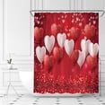 thumbnail image 1 of Valentine''s Day Shower Curtain Falling Red Heart Love Couple Romantic Fabric Bathroom Curtains Decor Set with Hook(72" Wx84 H), 1 of 3