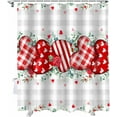 thumbnail image 1 of Valentine''s Day Shower Curtain Love Heart Rose Bathroom Curtains with Hooks, Waterproof Fabric Eucalyptus Leaves Plaid Shower Curtains Set Holiday Decor Gift 72x72 Inch, 1 of 5