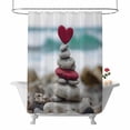 thumbnail image 1 of Valentine's Day Shower Curtain Love Heart Stones Bathroom Curtains with Hooks, Waterproof Fabric Ocean Beach Art Bath Shower Curtains Set for Bathroom Bathtubs Valentines Decor 72x72 Inch, 1 of 9