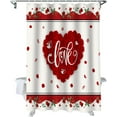 thumbnail image 1 of Valentine''s Day Shower Curtain Love Red Roses Heart Shower Curtains for Bathroom Decor Romantic Flower Floral Bath Curtains Sets with Hooks for Valentines Day Home Decor Waterproof Standard 72" X 72", 1 of 6