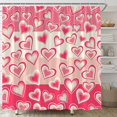 thumbnail image 1 of Valentine''s Day Shower Curtain Pink Heart Retro Love Romantic Couple Sweet Simple Fabric for Bathroom Decor Bathtub with Hooks(70" WX70 H), 1 of 4
