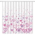 thumbnail image 1 of Valentine''s Day Shower Curtain Pink Love Heart Star Romantic Sweet Couple Holiday Boho Fabric Bathroom Decor Curtains with Hooks,White Pink, 1 of 1