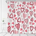 thumbnail image 1 of Valentine''s Day Shower Curtain Pink Love Hearts Romantic Valentine Fabric Bathroom Decor Set with Hooks(70" WX70 H), 1 of 1