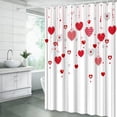thumbnail image 1 of Valentine''s Day Shower Curtain Pink Red Gray Sweet Heart Romantic Love Lover Couple Gifts Creative Modern Fashion Fabric Bathroom Decor Curtain Sets with Hooks, 1 of 4