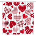 thumbnail image 1 of Valentine''s Day Shower Curtain Pink and Red Sweet Heart Buffalo Plaid Polka Dot Romantic Love Lover Couple Gifts Creative Modern Fashion Fabric Bathroom Decor Curtain Sets with Hooks, 1 of 3