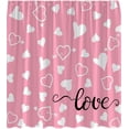 thumbnail image 1 of Valentine''s Day Shower Curtain Pink White Love Heart Romantic Sweetheart Sweet Couple Lover Theme Holiday Bathroom Curtains Decor with Hooks, 1 of 1