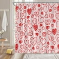thumbnail image 1 of Valentine''s Day Shower Curtain Pink and Red Sweet Heart Romantic Love Lover Couple Modern Fashion Festival Fabric Bathroom Decor Curtain with Hooks, 1 of 4