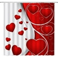 thumbnail image 1 of Valentine''s Day Shower Curtain Red Heart Romantic Abstract Floral Love Lover Couple Creative Bathroom Decor Fabric Curtain with Hooks, 1 of 1
