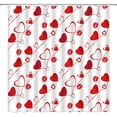 thumbnail image 1 of Valentine''s Day Shower Curtain Red Love Heart Lip Print Romantic Sweet Couple Holiday Fabric Bathroom Decor Curtains with Hooks,Red White, 1 of 5