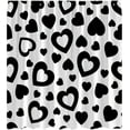 thumbnail image 1 of Valentine''s Day Shower Curtain Romantic Black White Heart Sweet Love Sweetheart Wedding Lover Modern Bath Curtain with Hooks, 1 of 1
