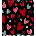 thumbnail image 1 of Valentine''s Day Shower Curtain Romantic Red Heart Cute Colorful Hearts Modern Art Dot Sweethearts Love Couple Wedding Lover Creative Bath Curtain with Hooks, 1 of 6