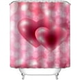 thumbnail image 1 of Valentine''s Day Shower Curtain, Romantic Red Hearts Valentines Day Shower Curtain Bathroom Decor, Red Rose Flowers Valentines Shower Curtain Waterproof Fabric Shower Curtain with Hooks, 1 of 1