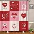 thumbnail image 1 of Valentine''s Day Shower Curtain, Romantic Red Hearts Valentines Day Shower Curtain Bathroom Decor, Red Rose Flowers Valentines Shower Curtain Waterproof Fabric Shower Curtain with Hooks, 1 of 1