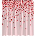 thumbnail image 1 of Valentine''s Day Shower Curtain Romantic Red Pink Heart Dreamy Falling Hearts Cute Sweet Lover Couple Modern Fabric Bathroom Curtain with Hook, 1 of 5