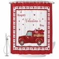 thumbnail image 1 of Valentine's Day Shower Curtain Set - 72" x 78" Washable Bathtub Curtain with 12 Hooks, Love Heart Truck Modern Art Waterproof Fabric Stall Shower Curtains for Bathroom/Bathtub Décor, 1 of 6
