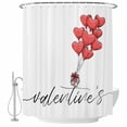 thumbnail image 1 of Valentine's Day Shower Curtain Set - Extra Long 72" x 96" Washable Bathtub Curtain with 12 Hooks, Valentines Gift Love Heart Balloon Waterproof Fabric Stall Shower Curtains for Bathroom/Bathtub, 1 of 6