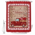 thumbnail image 1 of Valentine's Day Shower Curtain Set - Extra Long 72" x 96" Washable Bathtub Curtain with 12 Hooks, Vintage Love Heart Truck Wooden Valentines Waterproof Fabric Shower Curtains for Bathroom Décor, 1 of 6