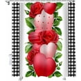 thumbnail image 1 of Valentine''s Day Shower Curtain Set, Rose Love Heart Leaves Bath Shower Curtain with Hooks Waterproof Fabric Shower Curtains for Bathroom Valentines Decor Red Pink Spot Stripe Buffalo Plaid 72x72 Inch, 1 of 1