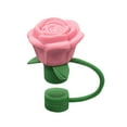 thumbnail image 1 of Valentine's Day Silicone Straw Cover Reusable Rose Flower Straw Topper Elegant Cup Accessory for Women, 1 of 3