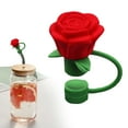 thumbnail image 1 of Valentine's Day Silicone Straw Topper - 10mm Red Rose Flower Straw Covers Reusable Cup Straw Caps Tips Cup Topper for Drink Party Decor & Women Valentine Gift, 1 of 5
