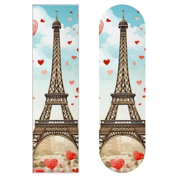 Valentine's Day Skateboard Grip Tape Stickers (Pack of Two) - Emery Surface/PVC Back Material 8.8x32.6in/22.4x83cm