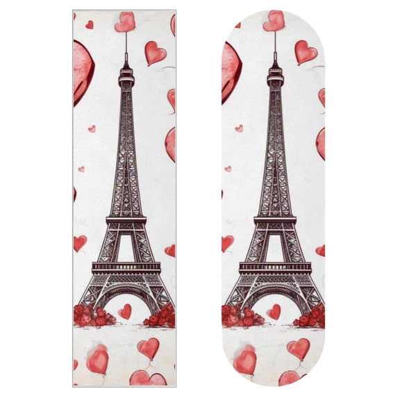 Valentine's Day Skateboard Stickers Pack of Two - Emery Surface, PVC Back, 8.8x32.6in/22.4x83 cm - Skateboard Accessories for Personalizing Your Board