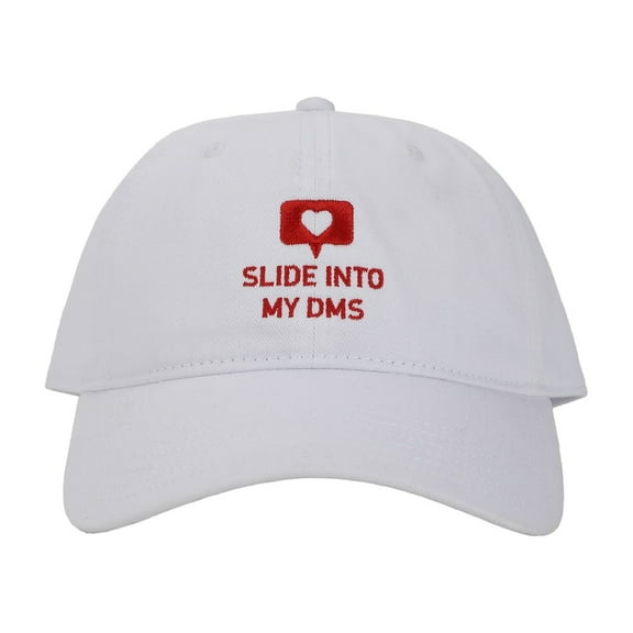 Valentine's Day Slide Into My DMs White Dad Hat