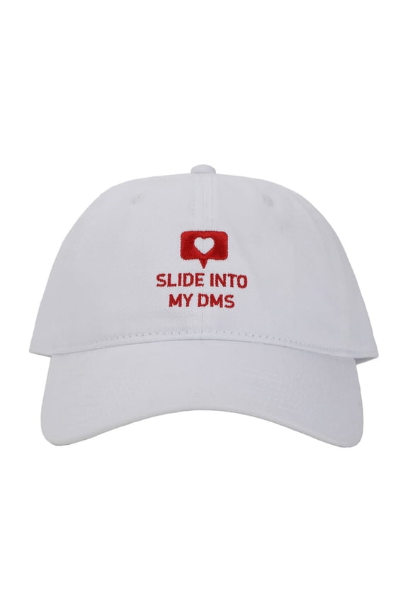 Valentine's Day Slide Into My DMs White Dad Hat