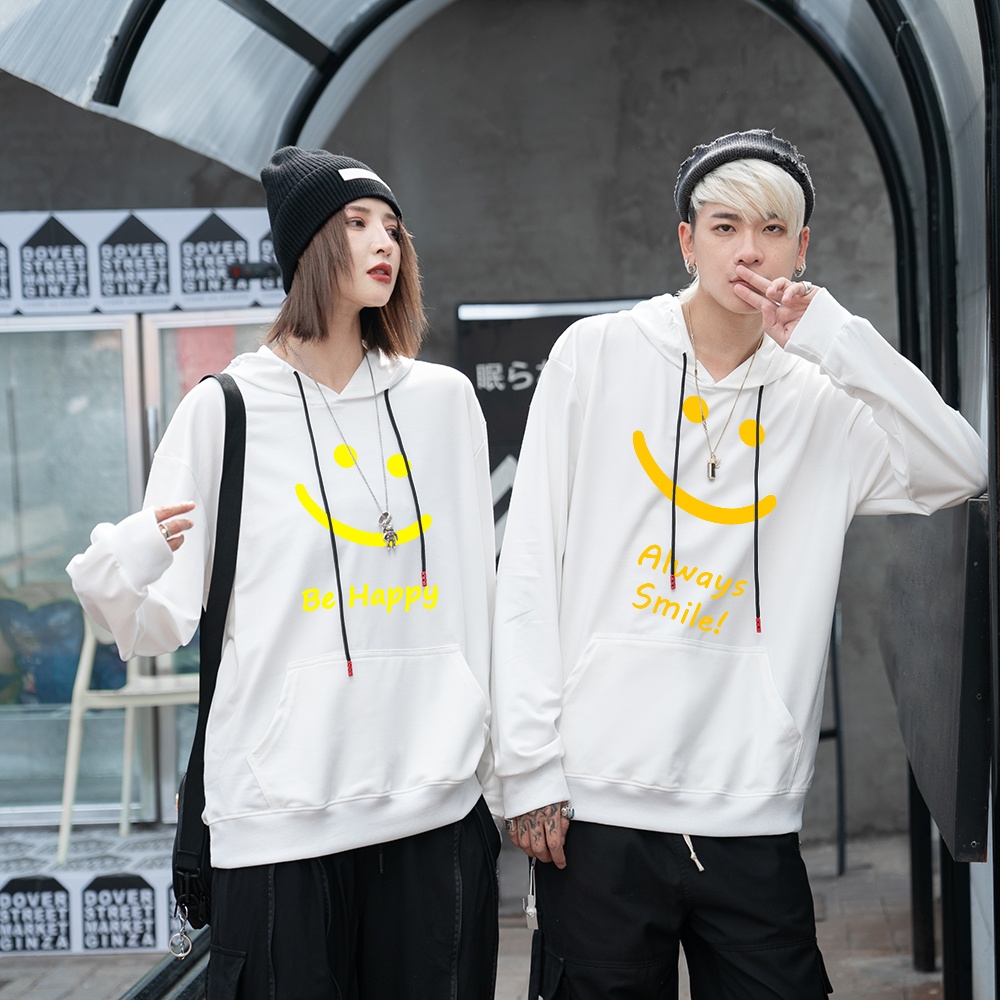 Couple Outfit Solid Color Smiley Print Blouse Couple Hoodies Aesthetic  Long-sleeved Casual Loose Couple Sweater Hooded Pullover Couple Sweatshirt,Oversized  sweaters for Women's,Valentine's Day Gift - Walmart.com