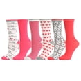thumbnail image 1 of Valentine's Day Soft Crew Socks XOXO Kiss Hug Love Prints, Women's Size 9-11(6 Pairs) (6 Pairs Xoxo Hearts), 1 of 2