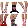 thumbnail image 1 of Valentine's Day Soft Crew Socks XOXO Kiss Hug Love Prints, Women's Size 9-11(6 Pairs) (Crew ST1), 1 of 2