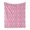 thumbnail image 1 of Valentine's Day Soft Flannel Fleece Blanket, Continuous Pattern of Mini Hearts Romantic Tree Abstract Design, Cozy Plush for Indoor and Outdoor Use, 50" x 60", Pink and Pastel Pink, by Ambesonne, 1 of 5